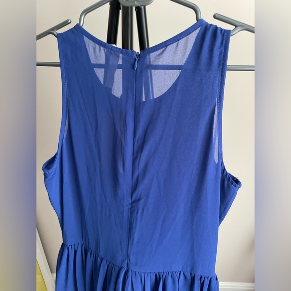 NWT Francesca’s Collection Blue Sleeveless Sequin Mesh Dress Blue size large - Picture 6 of 16